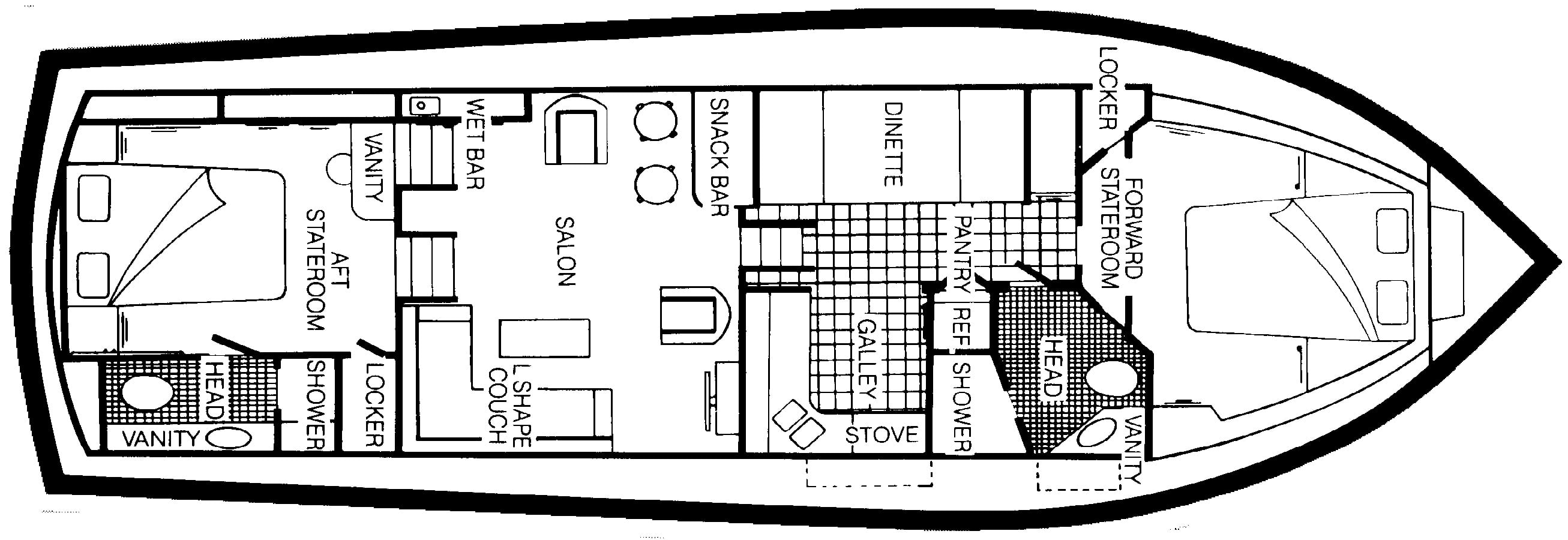 Marinette 41 Motor Yacht floor plan