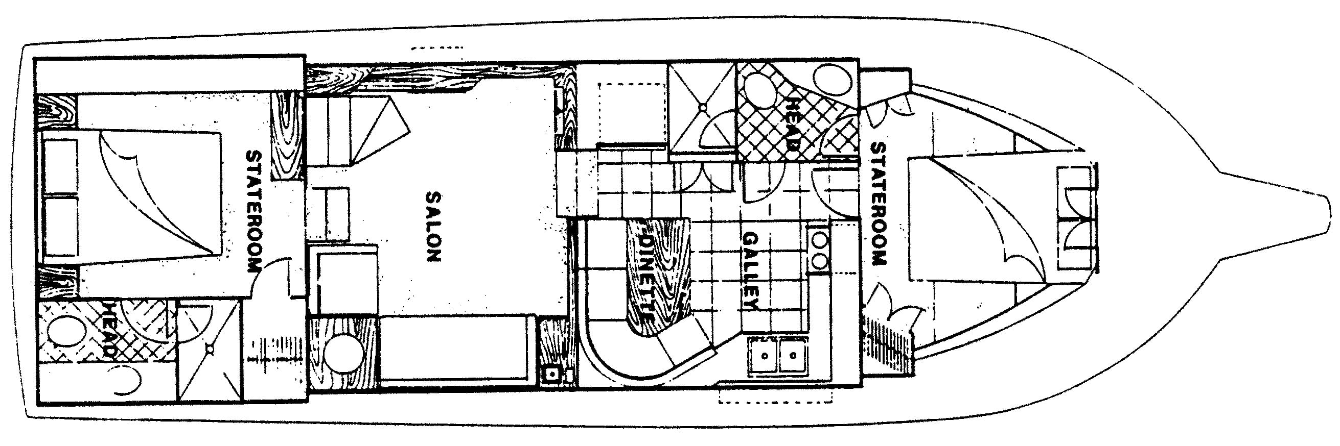 Marinette 41 Motor Yacht floor plan