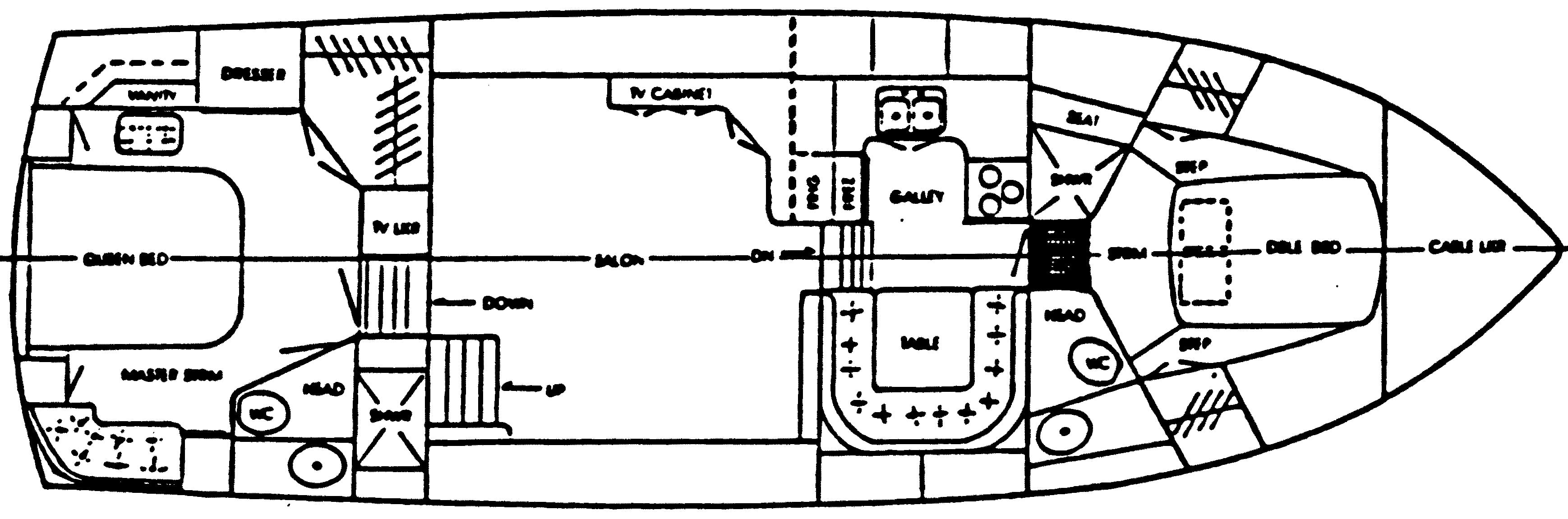 Med 48 Morocco Motor Yacht floor plan