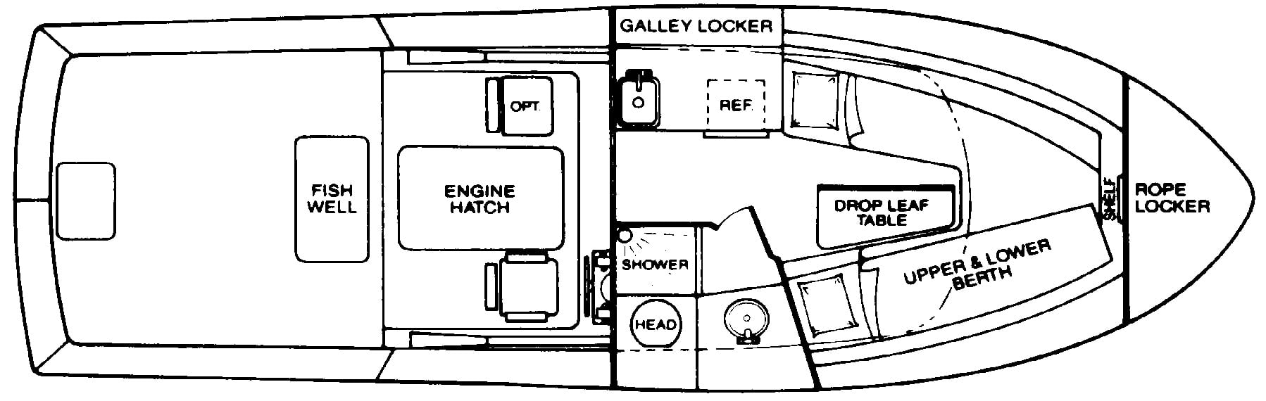 Bimini 29 Sportfisherman floor plan