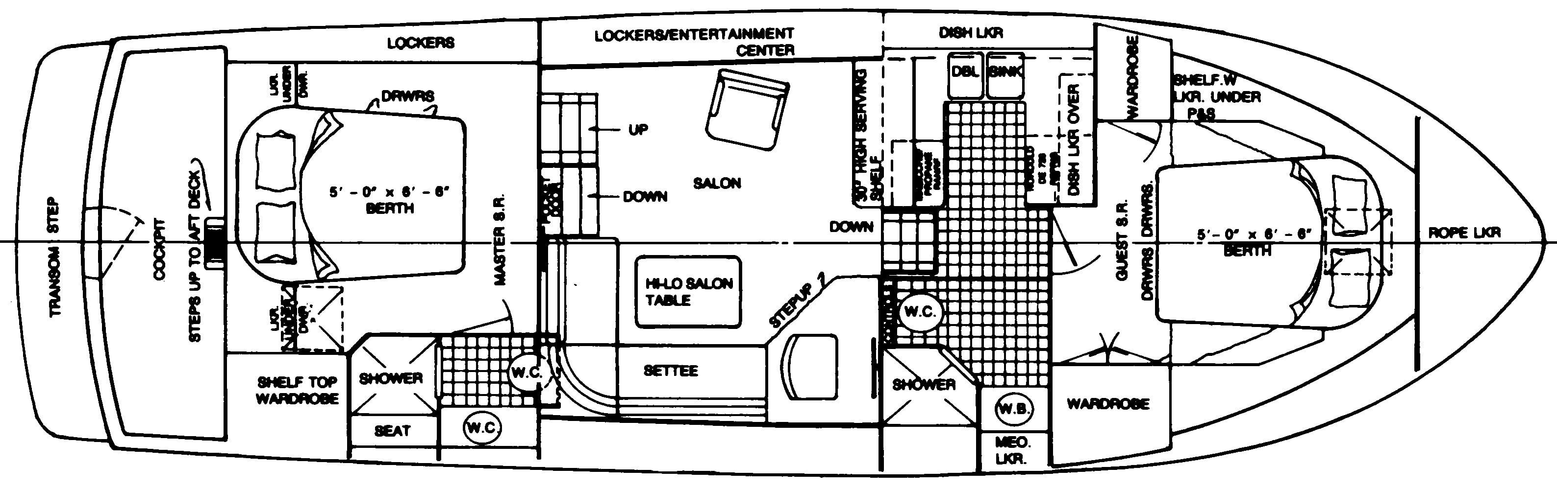 Nautique 42 Cockpit MY floor plan
