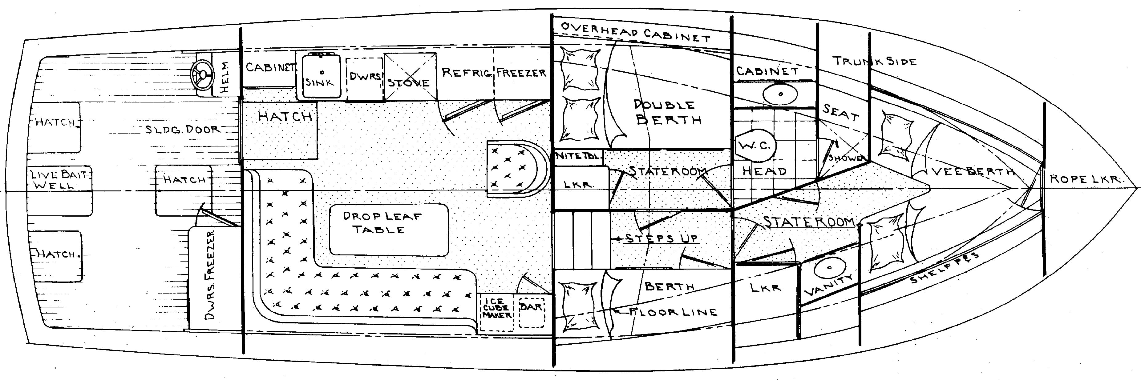 Ocean Yachts 40 Super Sport floor plan