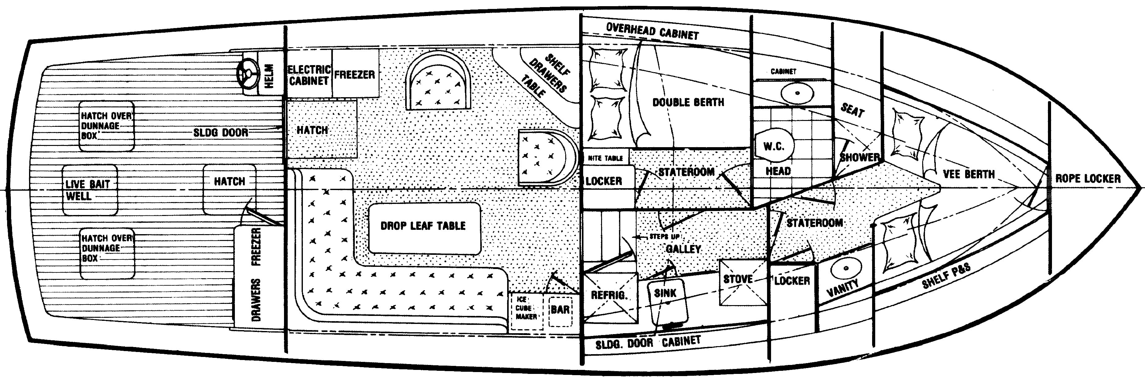 Ocean Yachts 42 Super Sport floor plan