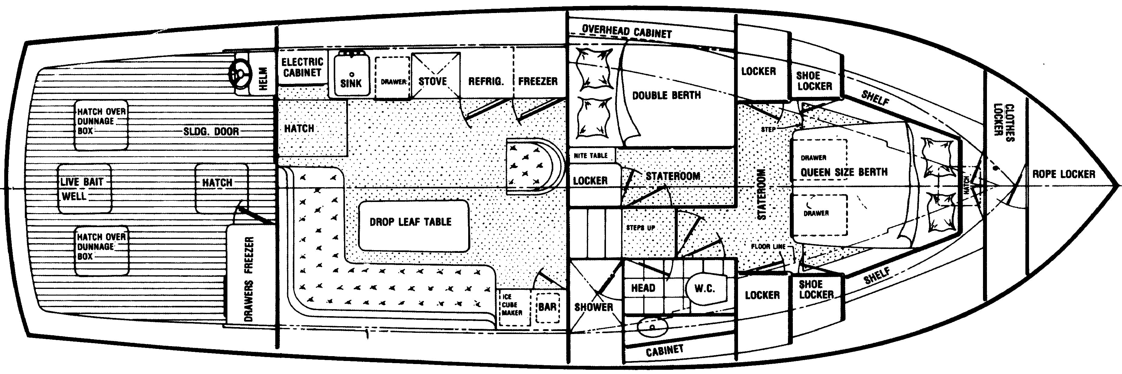 Ocean Yachts 42 Super Sport floor plan