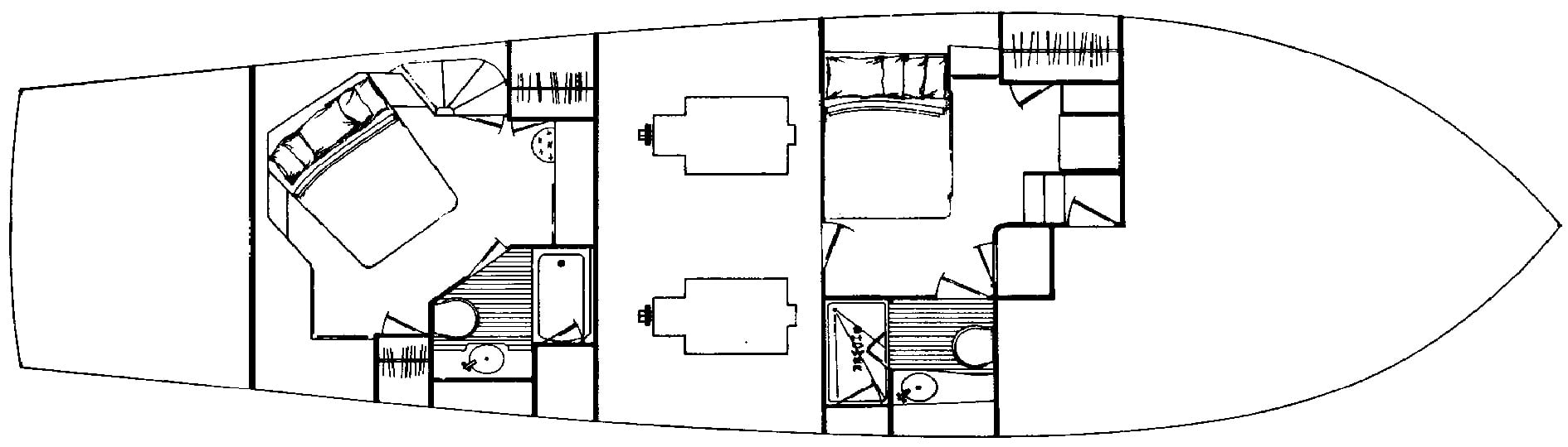 Ocean Yachts 56 Cockpit Motor Yacht floor plan
