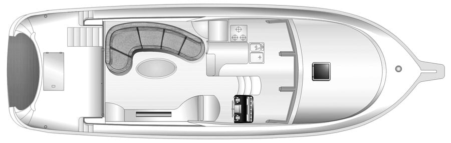 Ocean Alexander Yachts 45 Sedan floor plan