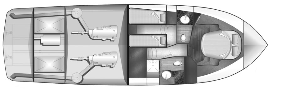 Ocean Alexander Yachts 45 Sedan floor plan