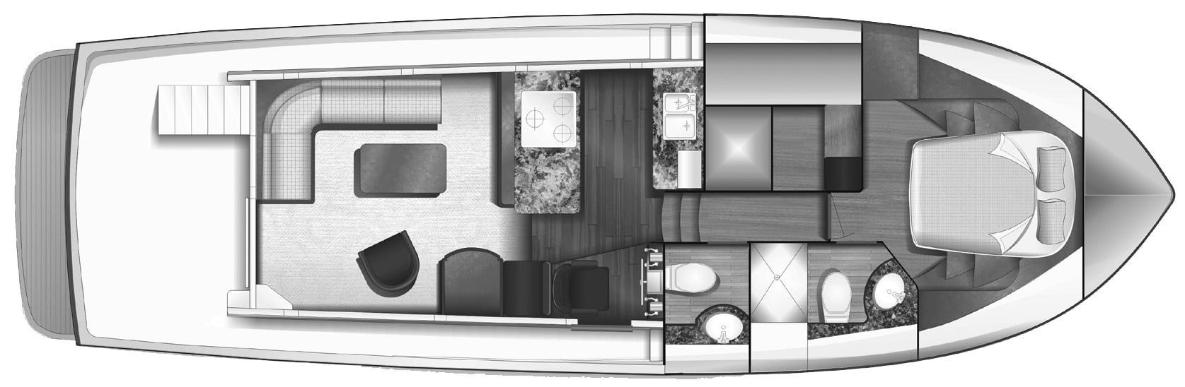 Ocean Alexander Yachts 48E Classico floor plan