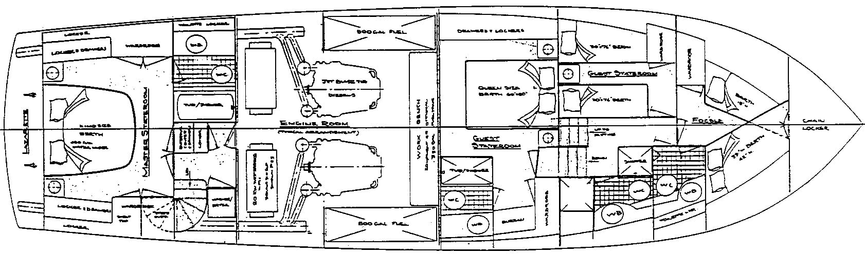 Ocean Alexander Yachts 63 Motor Yacht floor plan