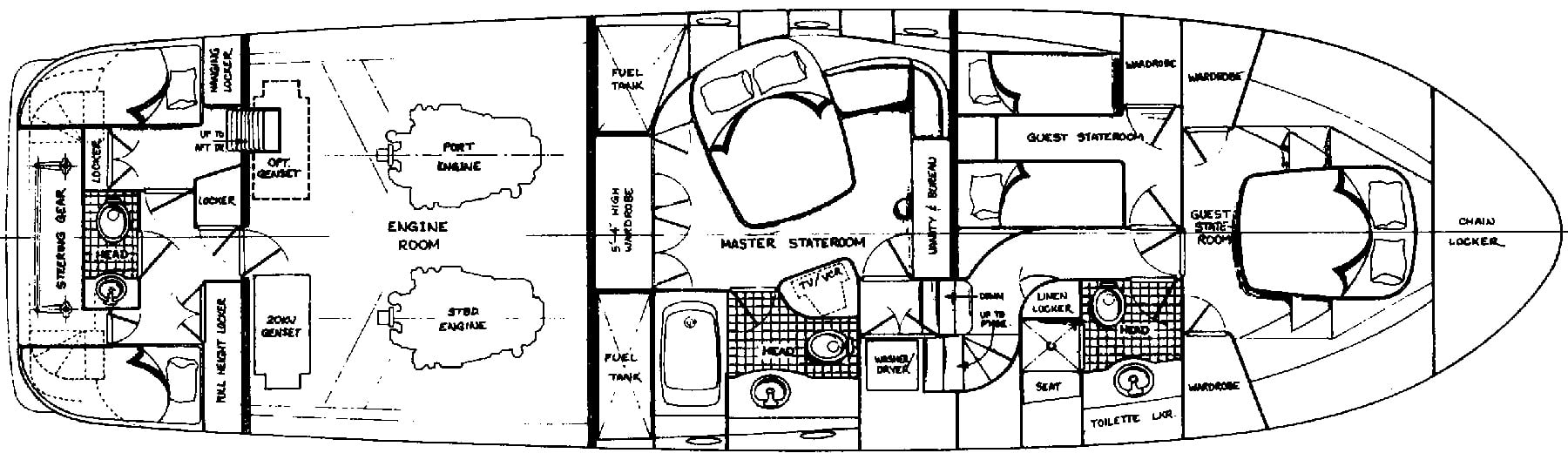 Ocean Alexander Yachts 600-630 Motor Yacht floor plan