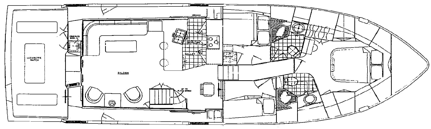 Offshore Yachts 52 Sedan floor plan