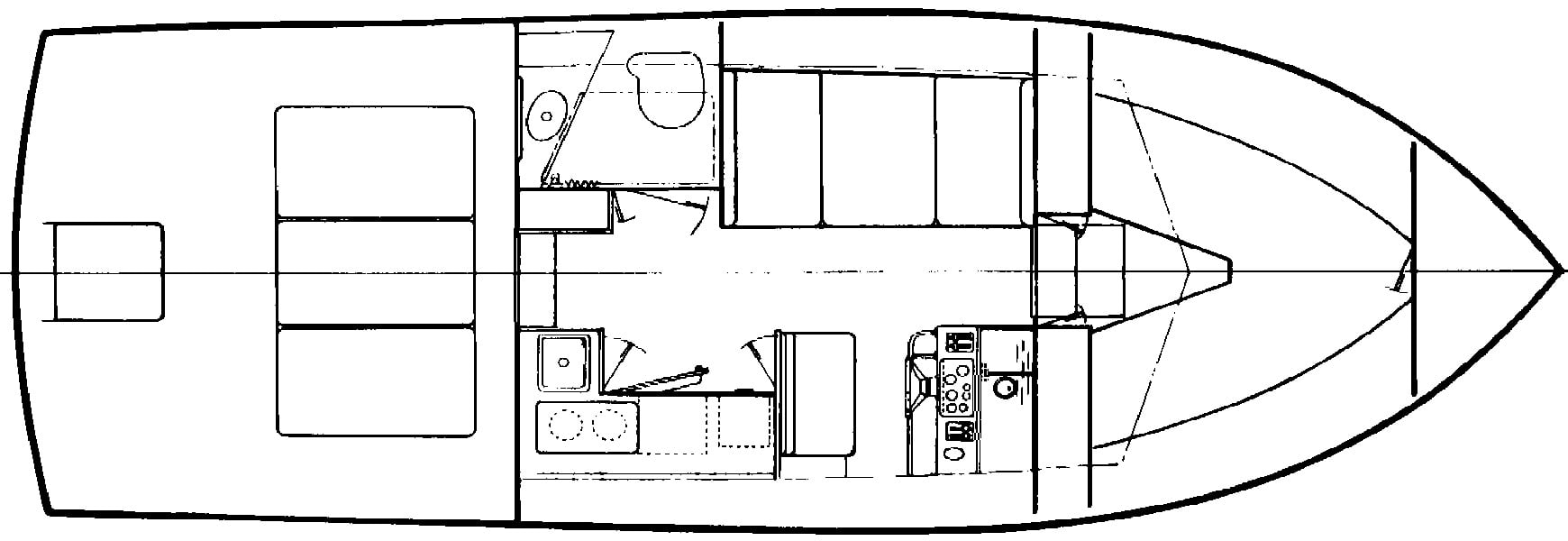 Pacemaker 30-31 Sportfisherman floor plan