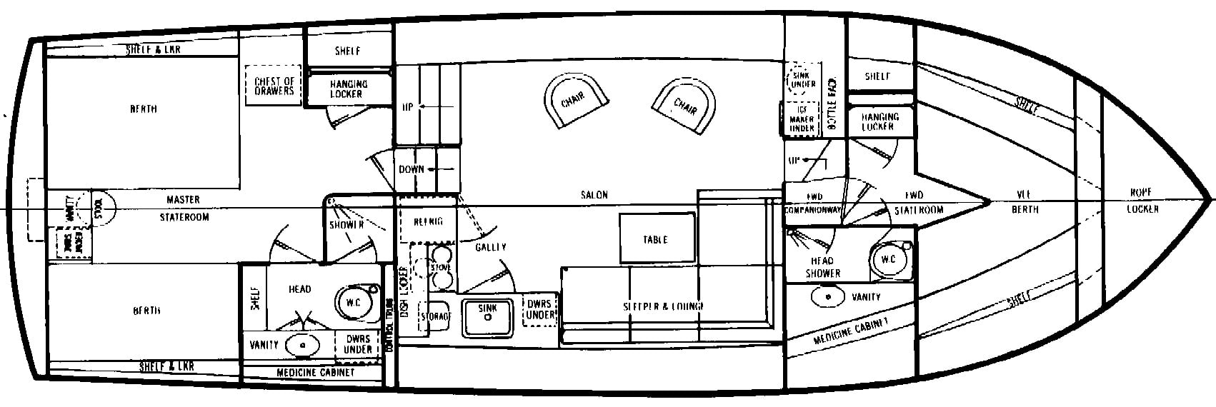 Pacemaker 40 Motor Yacht floor plan