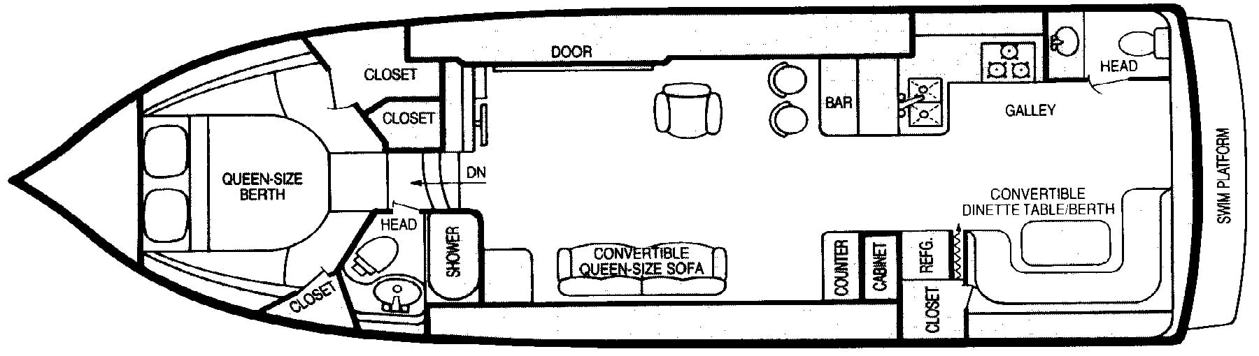 Bluewater Yachts 42 Coastal Cruiser floor plan