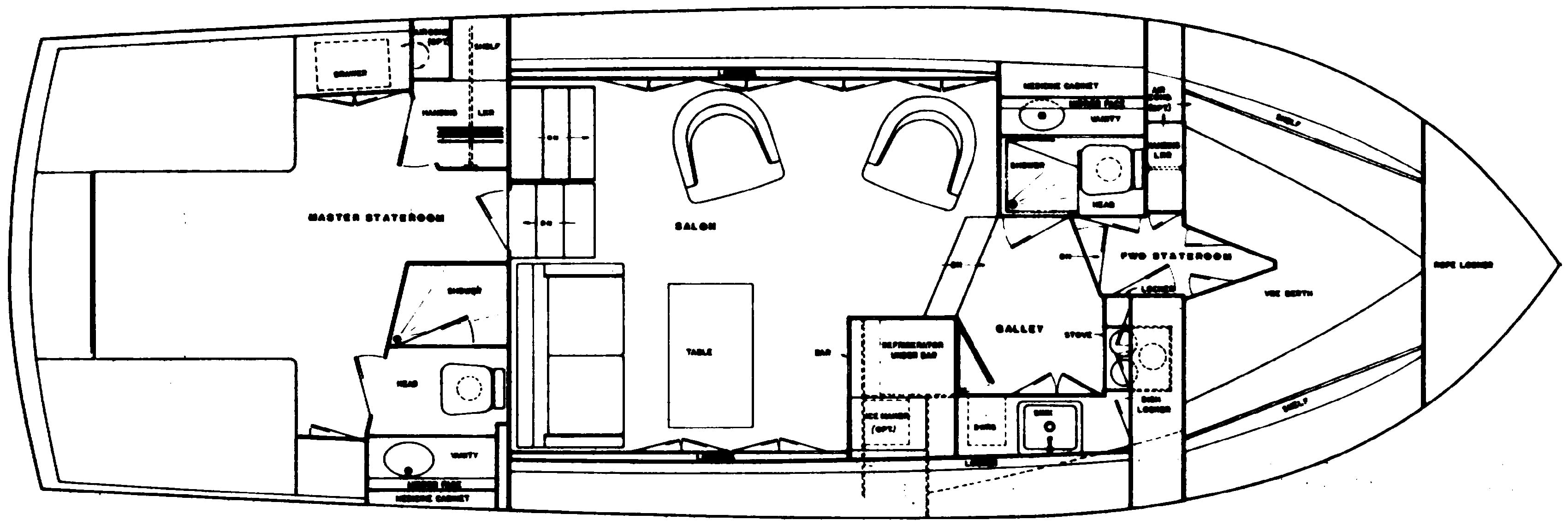 Pacemaker 40 Motor Yacht floor plan