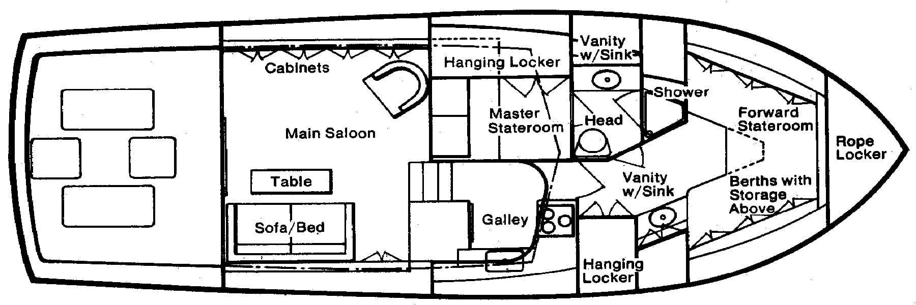 Pacemaker 40 Sport Fisherman floor plan