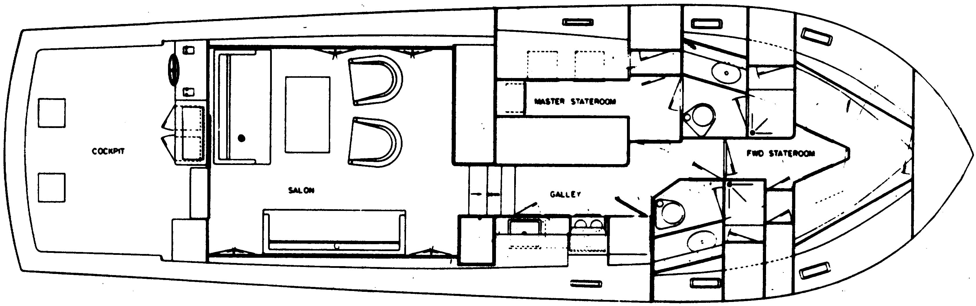 Pacemaker 48 Sport Fisherman floor plan