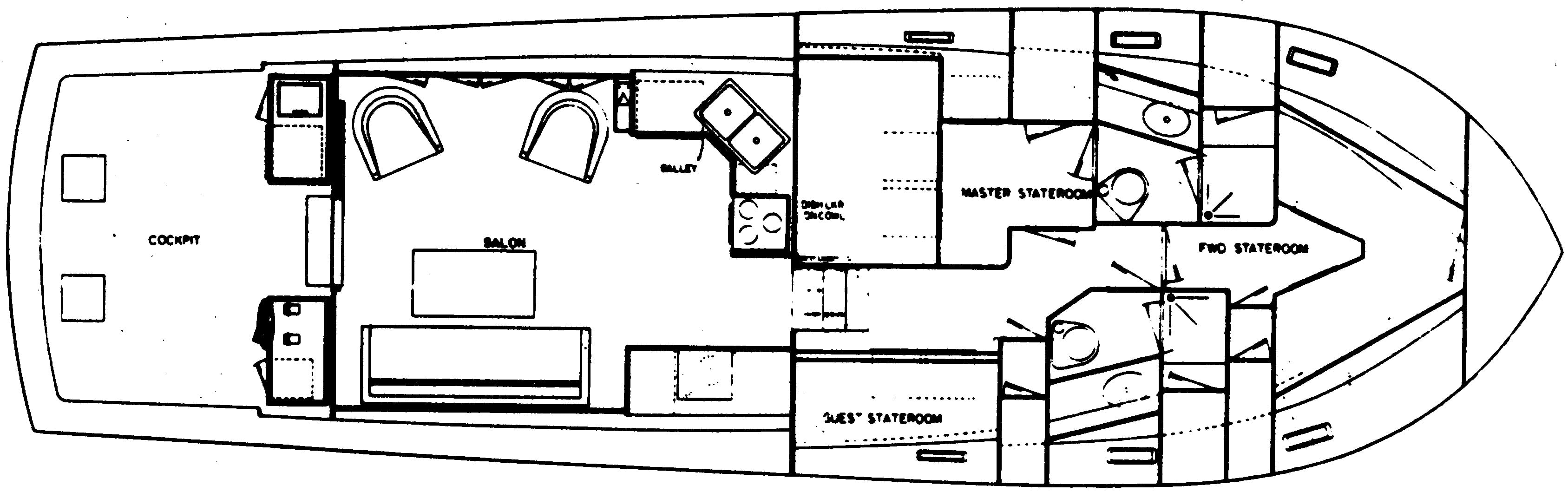 Pacemaker 48 Sport Fisherman floor plan