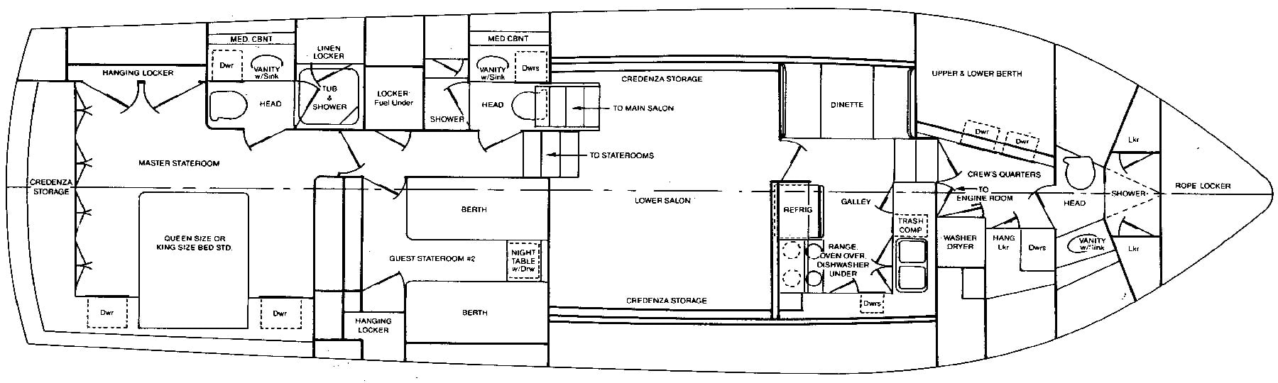 Pacemaker 57 Motor Yacht floor plan