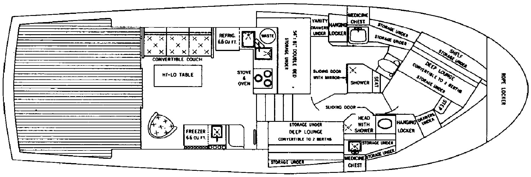 Pacifica 44 Sportfisherman floor plan