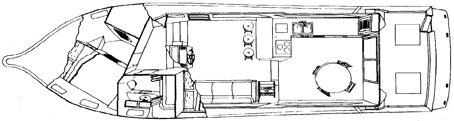Bluewater Yachts 47 Sedan Cruiser floor plan