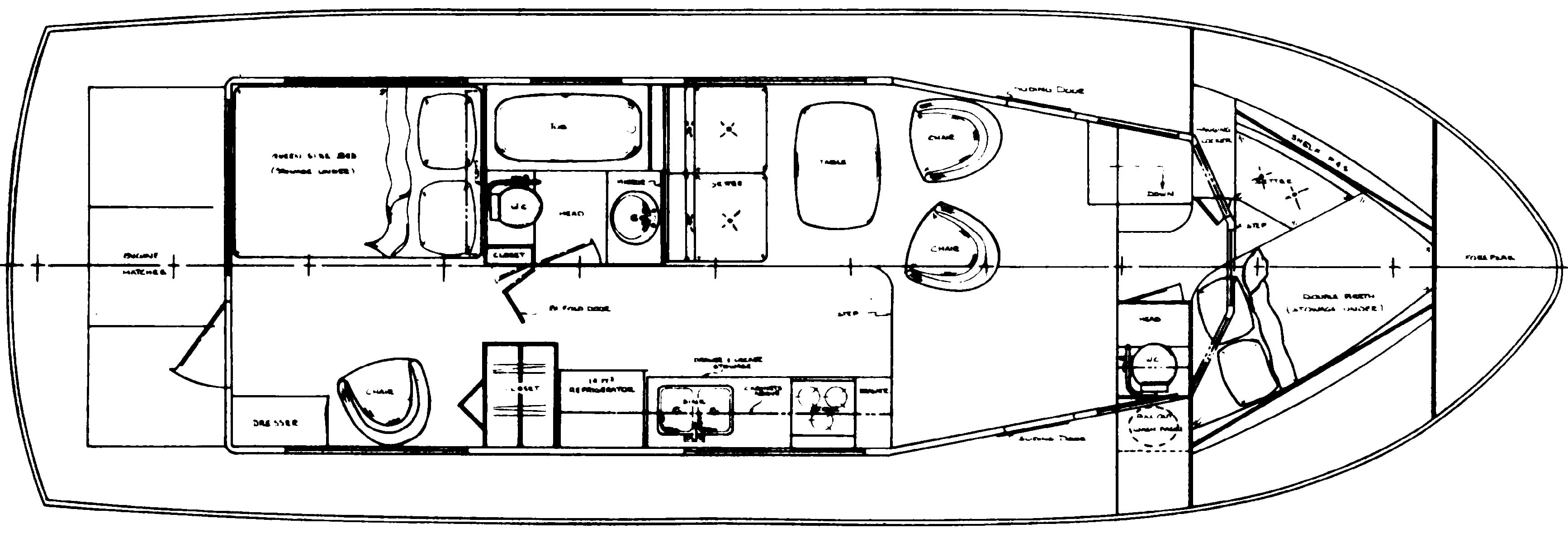 Pearson 43 Motor Yacht floor plan