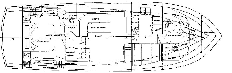 Present Yachts 46 Cockpit Motor Yacht floor plan