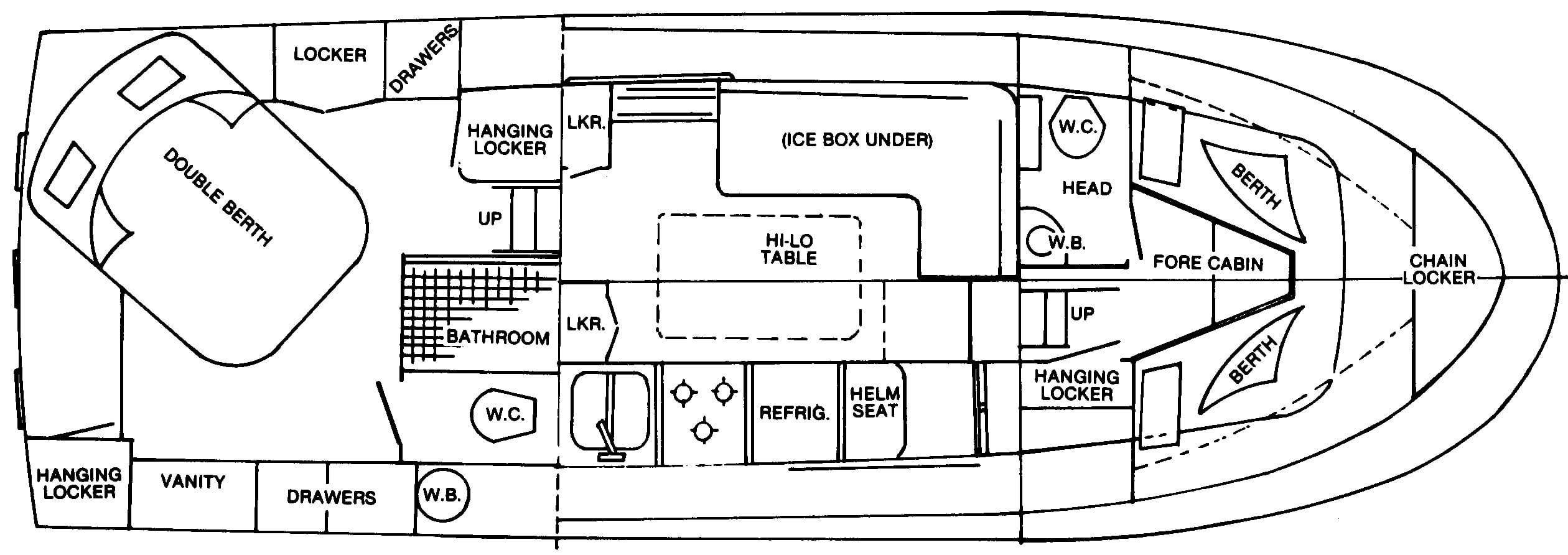 Present Yachts 35 Sundeck floor plan