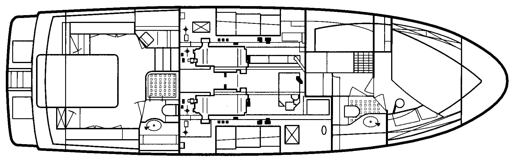 President Yachts 47 Trawler floor plan