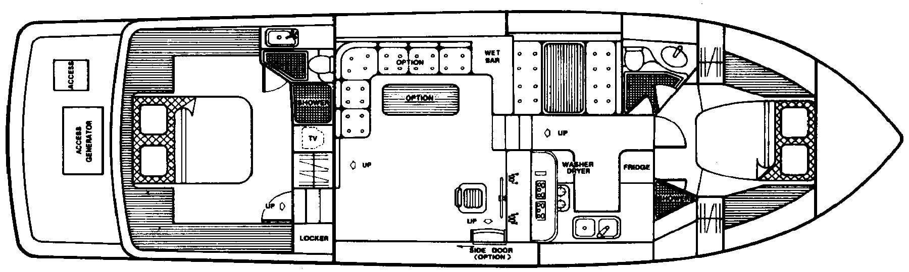 President Yachts 545 Cockpit MY floor plan