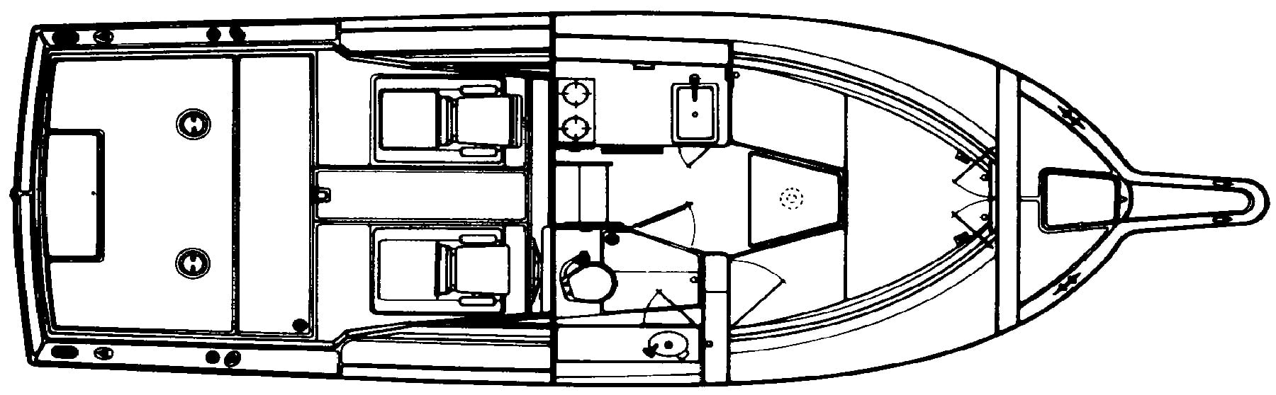 Pursuit Yachts 2700 Open floor plan