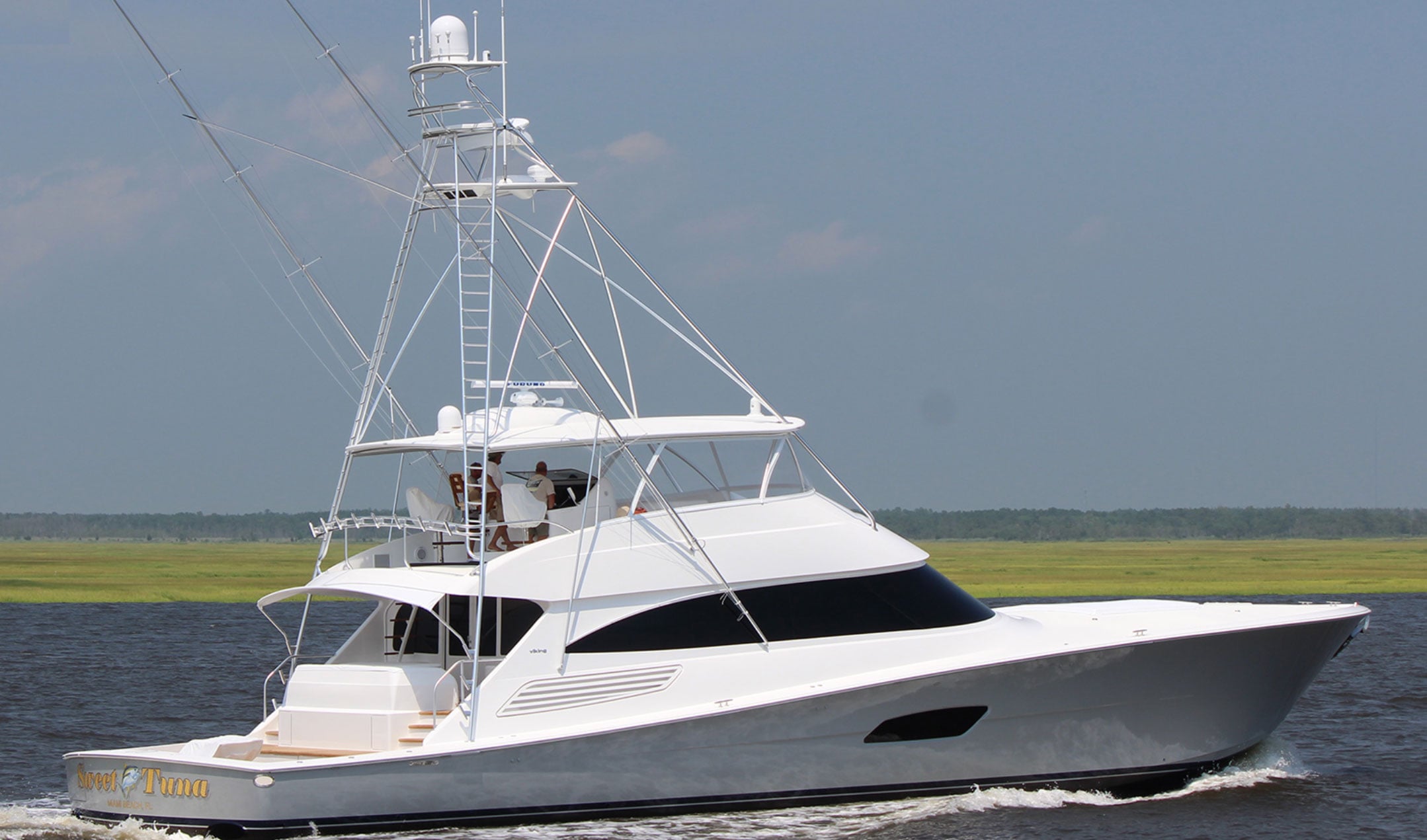 92 Viking Convertible, Enclosed, Sky Bridge exterior